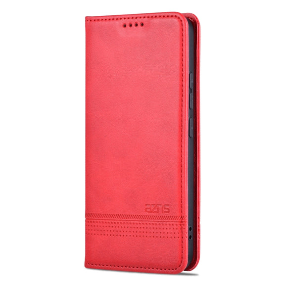 For Xiaomi 14 Pro AZNS Magnetic Calf Texture Flip Leather Phone Case(Red)