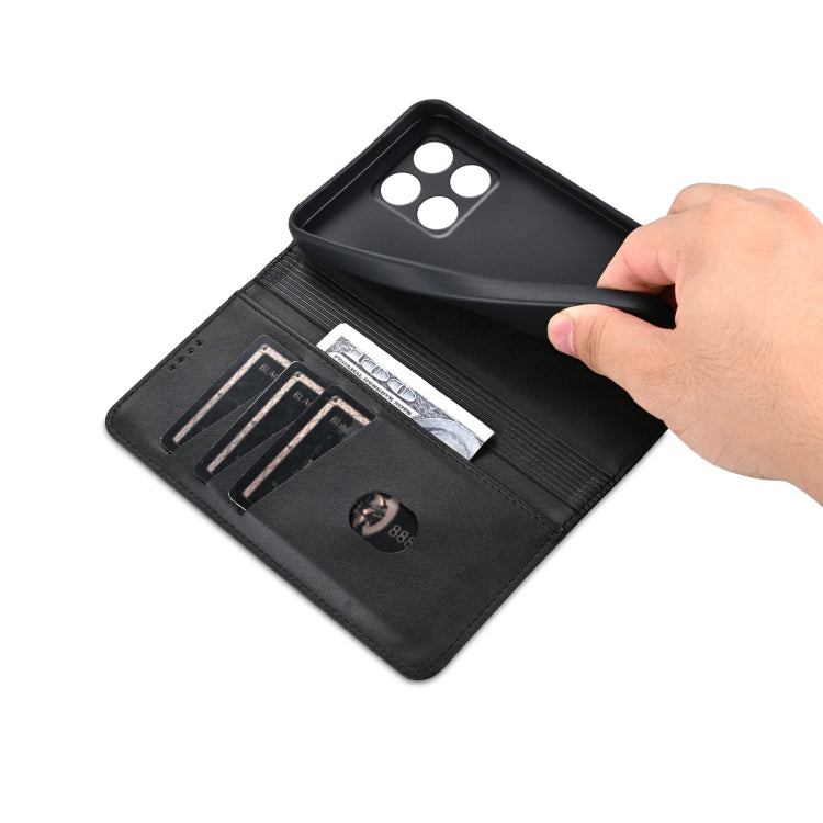 For Xiaomi Redmi K70/K70 Pro AZNS Magnetic Calf Texture Flip Leather Phone Case(Black)