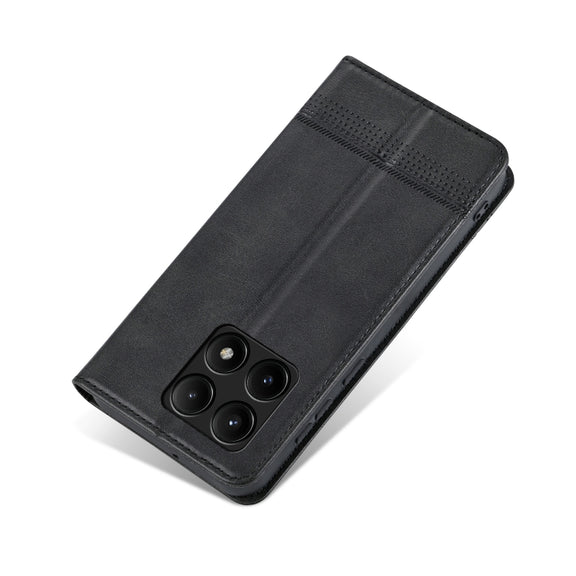 For Xiaomi Redmi K70/K70 Pro AZNS Magnetic Calf Texture Flip Leather Phone Case(Black)