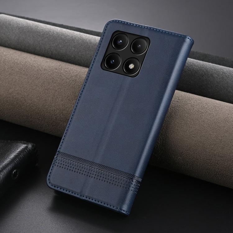 For Xiaomi Redmi K70/K70 Pro AZNS Magnetic Calf Texture Flip Leather Phone Case(Dark Blue) - free shipping - PMC Jewellery - Order now!