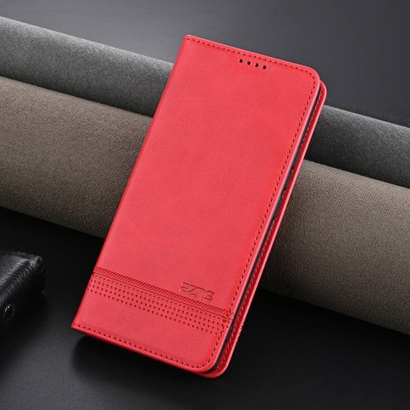 For Xiaomi 14 Ultra AZNS Magnetic Calf Texture Flip Leather Phone Case(Red)