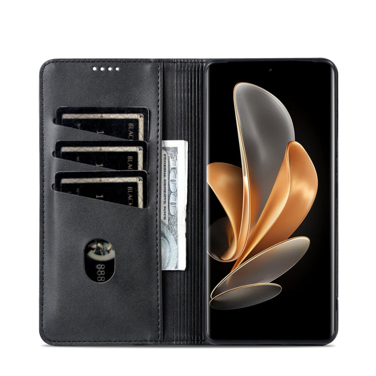 For Xiaomi 14 Ultra AZNS Magnetic Calf Texture Flip Leather Phone Case(Black)