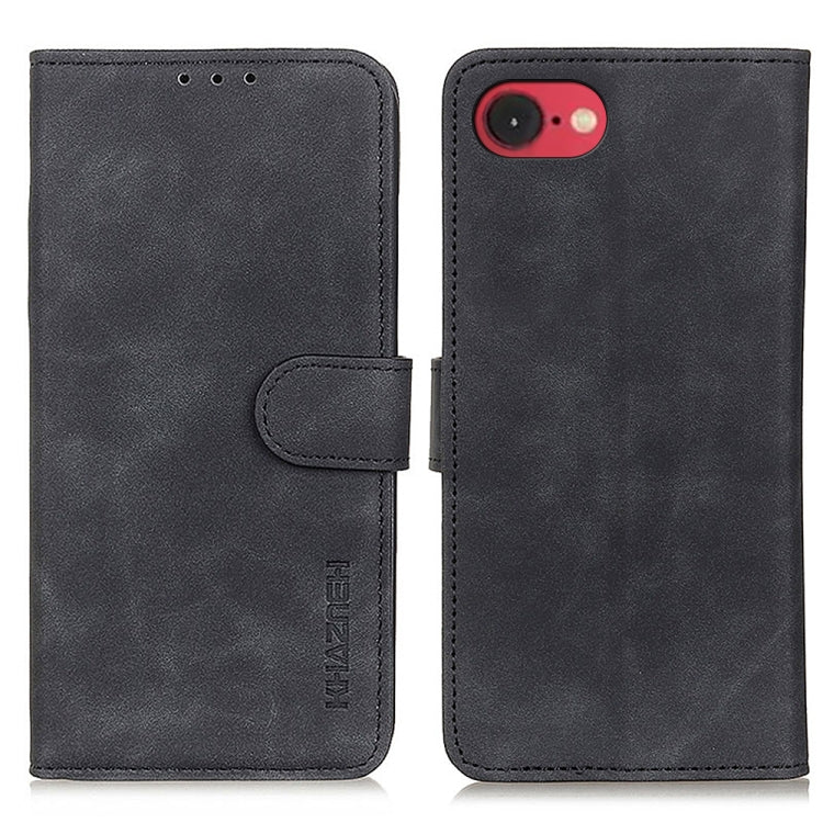 For iPhone 16e KHAZNEH Retro Texture Leather Phone Case(Black) - free shipping - PMC TechLife - Order now!