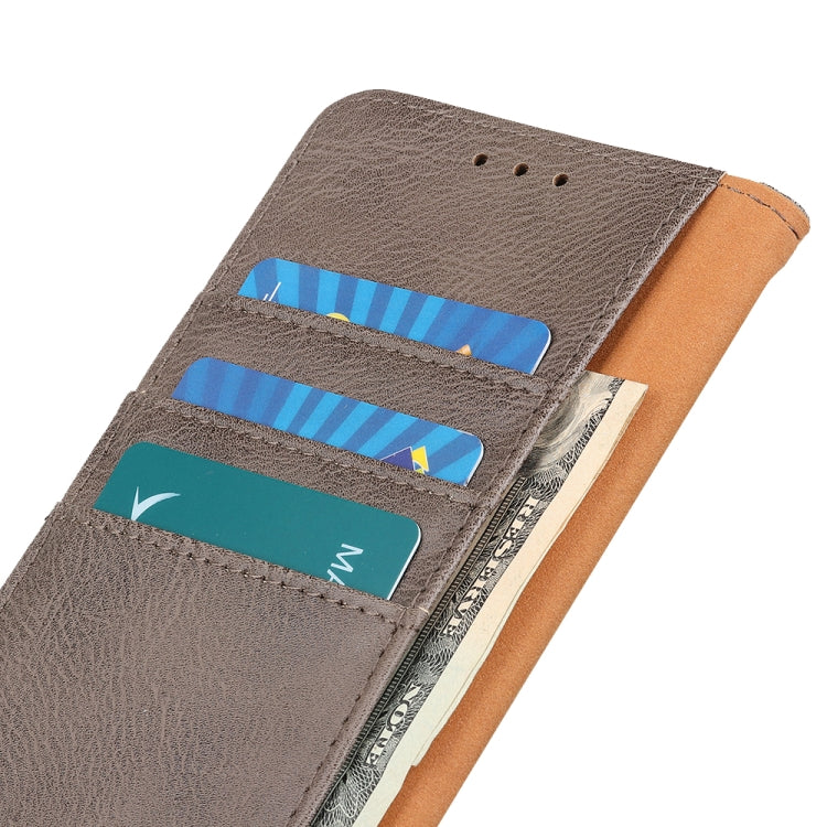 For iPhone 16 Pro KHAZNEH Cowhide Texture Horizontal Flip Leather Phone Case(Khaki) - iPhone 16 Pro Cases by PMC TechLife | Online Shopping South Africa | PMC TechLife | Buy Now Pay Later Mobicred