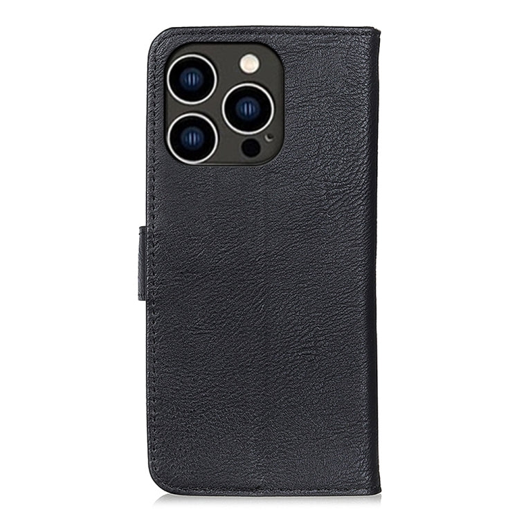 For iPhone 16 Pro Max KHAZNEH Cowhide Texture Horizontal Flip Leather Phone Case(Black) - iPhone 16 Pro Max Cases by PMC TechLife | Online Shopping South Africa | PMC TechLife | Buy Now Pay Later Mobicred