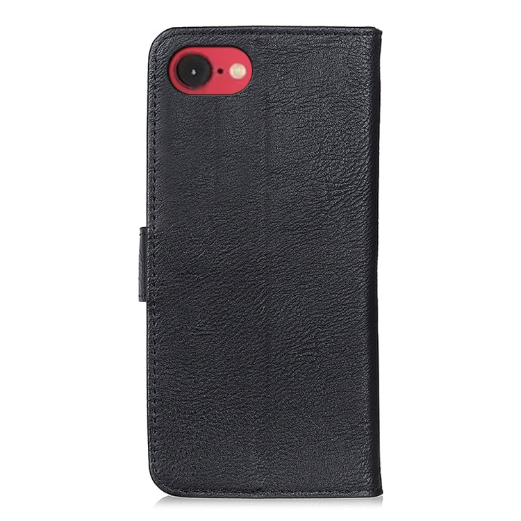 For iPhone 16e KHAZNEH Cowhide Texture Horizontal Flip Leather Phone Case(Black) - iPhone 16e Cases by PMC TechLife | Online Shopping South Africa | PMC TechLife | Buy Now Pay Later Mobicred
