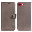 For iPhone 16e KHAZNEH Cowhide Texture Horizontal Flip Leather Phone Case(Khaki) - iPhone 16e Cases by PMC TechLife | Online Shopping South Africa | PMC TechLife | Buy Now Pay Later Mobicred