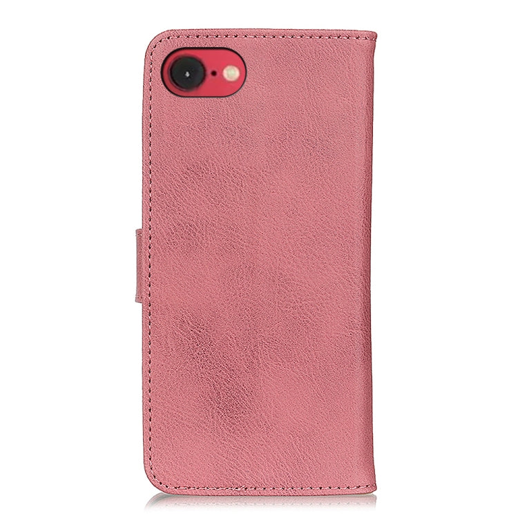 For iPhone 16e KHAZNEH Cowhide Texture Horizontal Flip Leather Phone Case(Pink) - iPhone 16e Cases by PMC TechLife | Online Shopping South Africa | PMC TechLife | Buy Now Pay Later Mobicred