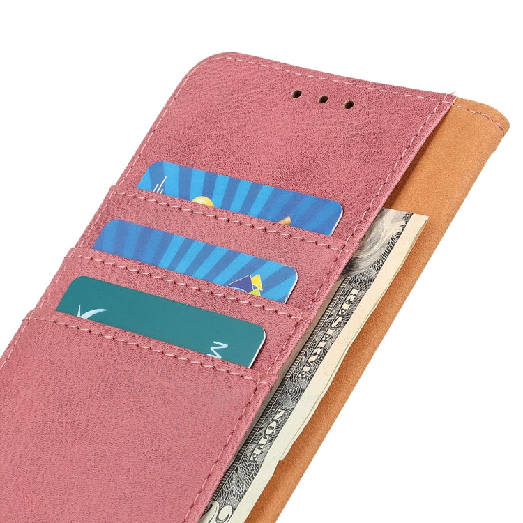 For iPhone 16e KHAZNEH Cowhide Texture Horizontal Flip Leather Phone Case(Pink) - iPhone 16e Cases by PMC TechLife | Online Shopping South Africa | PMC TechLife | Buy Now Pay Later Mobicred