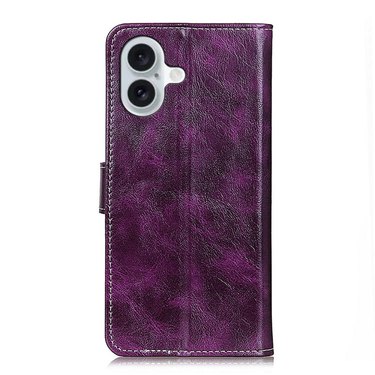 For iPhone 16 Retro Crazy Horse Texture Horizontal Flip Leather Phone Case(Purple) - free shipping - PMC TechLife - Order now!
