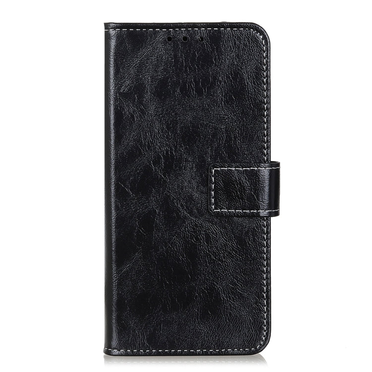 For iPhone 16e Retro Crazy Horse Texture Horizontal Flip Leather Phone Case(Black) - iPhone 16e Cases by PMC TechLife | Online Shopping South Africa | PMC TechLife | Buy Now Pay Later Mobicred