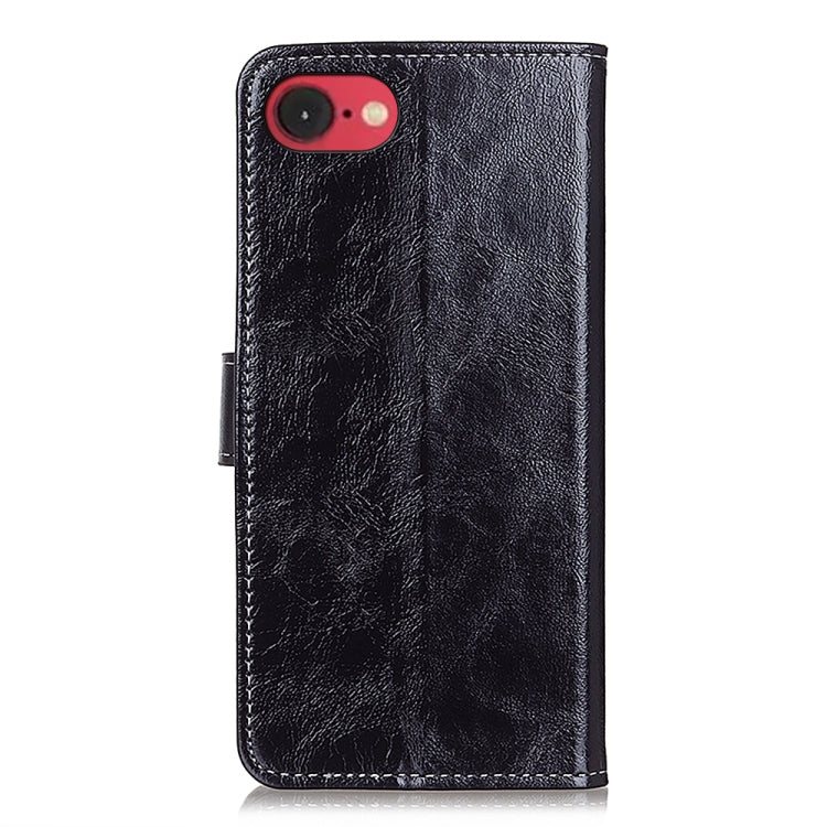 For iPhone 16e Retro Crazy Horse Texture Horizontal Flip Leather Phone Case(Black) - iPhone 16e Cases by PMC TechLife | Online Shopping South Africa | PMC TechLife | Buy Now Pay Later Mobicred