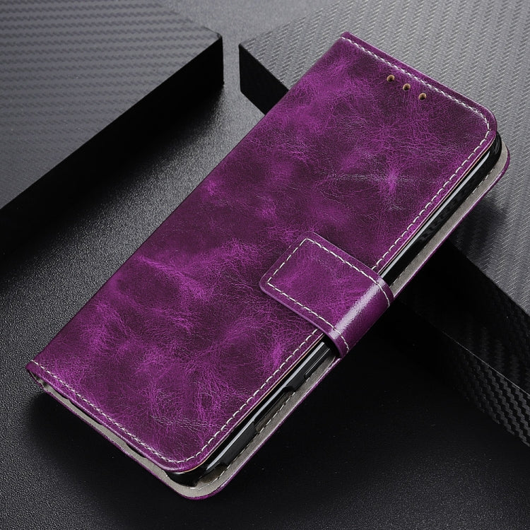 For iPhone 16e Retro Crazy Horse Texture Horizontal Flip Leather Phone Case(Purple) - iPhone 16e Cases by PMC Jewellery | Online Shopping South Africa | PMC Jewellery | Buy Now Pay Later Mobicred