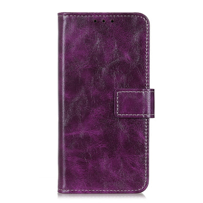 For iPhone 16e Retro Crazy Horse Texture Horizontal Flip Leather Phone Case(Purple) - iPhone 16e Cases by PMC Jewellery | Online Shopping South Africa | PMC Jewellery | Buy Now Pay Later Mobicred