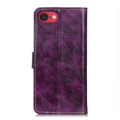For iPhone 16e Retro Crazy Horse Texture Horizontal Flip Leather Phone Case(Purple) - iPhone 16e Cases by PMC Jewellery | Online Shopping South Africa | PMC Jewellery | Buy Now Pay Later Mobicred