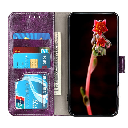 For iPhone 16e Retro Crazy Horse Texture Horizontal Flip Leather Phone Case(Purple) - iPhone 16e Cases by PMC Jewellery | Online Shopping South Africa | PMC Jewellery | Buy Now Pay Later Mobicred