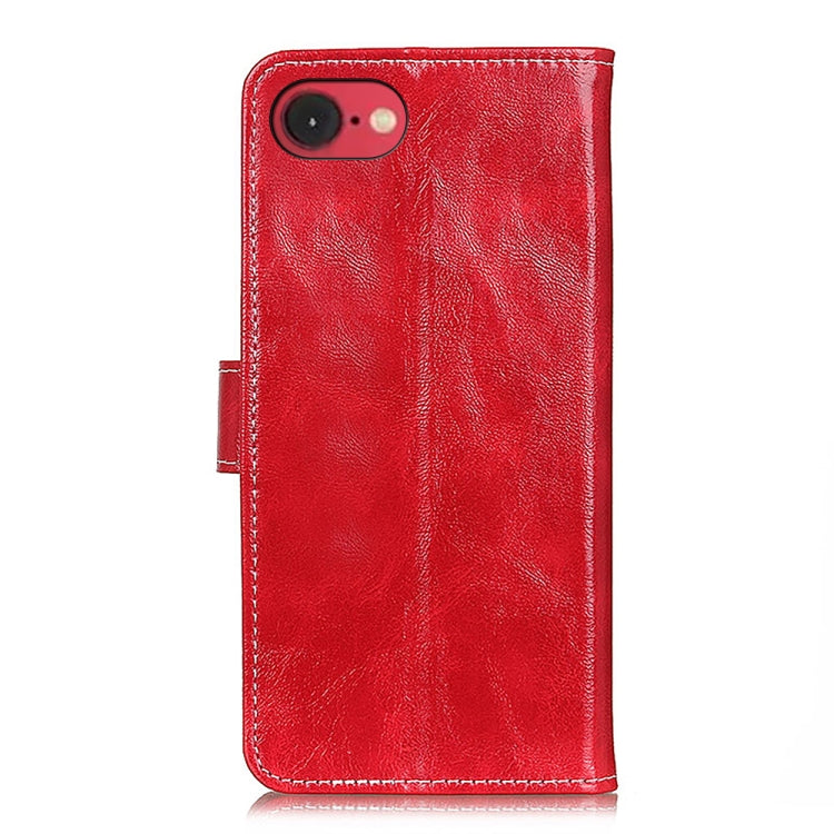 For iPhone 16e Retro Crazy Horse Texture Horizontal Flip Leather Phone Case(Red) - iPhone 16e Cases by PMC TechLife | Online Shopping South Africa | PMC TechLife | Buy Now Pay Later Mobicred