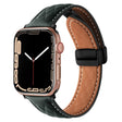 For Apple Watch Ultra 2 49mm Folding Buckle Rhombus Leather Watch Band(Green) - Watch Bands by PMC TechLife | Online Shopping South Africa | PMC TechLife | Buy Now Pay Later Mobicred