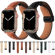 For Apple Watch Ultra 2 49mm Folding Buckle Rhombus Leather Watch Band(Brown)