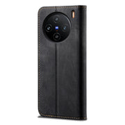 For vivo X100 Pro Denim Texture Flip Leather Phone Case(Black)