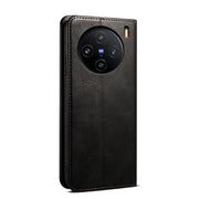 For vivo X100 Pro Oil Wax Crazy Horse Texture Leather Phone Case(Black)