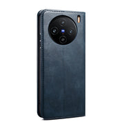 For vivo X100 Pro Oil Wax Crazy Horse Texture Leather Phone Case(Blue)