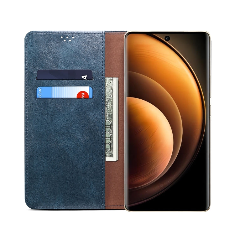 For vivo X100 Oil Wax Crazy Horse Texture Leather Phone Case(Blue) - free shipping - PMC Jewellery - Order now!