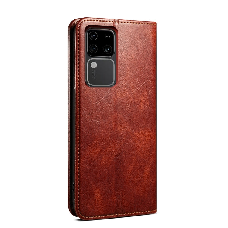 For vivo S18 Pro Oil Wax Crazy Horse Texture Leather Phone Case(Brown) - free shipping - PMC TechLife - Order now!