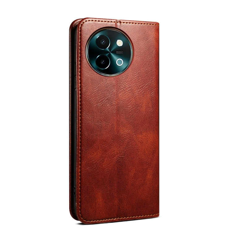 For vivo Y38 5G Global Oil Wax Crazy Horse Texture Leather Phone Case(Brown) - free shipping - PMC TechLife - Order now!