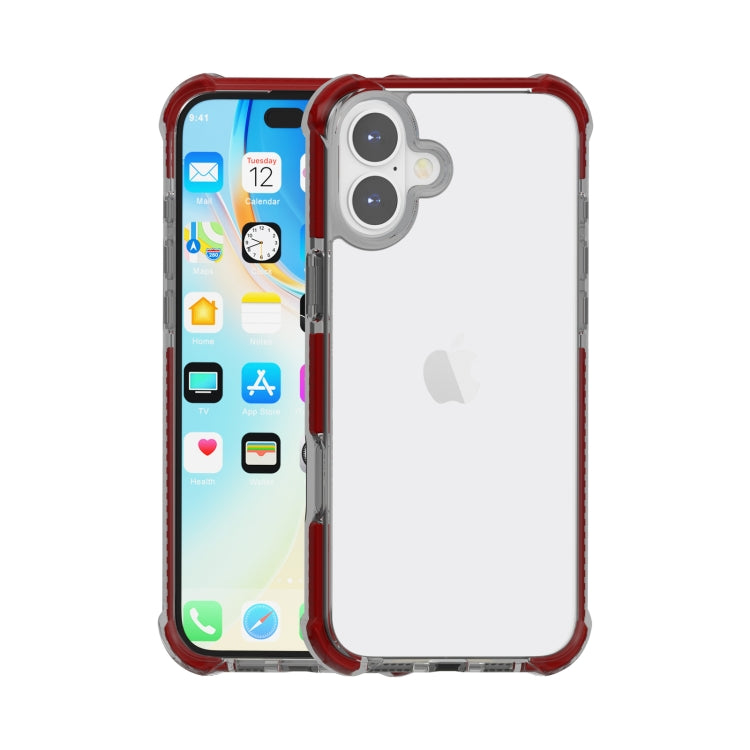 For iPhone 16 Four-corner Shockproof TPU + Acrylic Phone Case(Brown) - iPhone 16 Cases by PMC TechLife | Online Shopping South Africa | PMC TechLife | Buy Now Pay Later Mobicred
