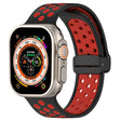 For Apple Watch SE 2023 40mm Magnetic Buckle Silicone Watch Band(Black Red) - Watch Bands by PMC TechLife | Online Shopping South Africa | PMC TechLife