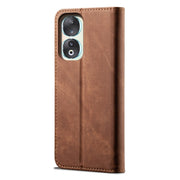 For Honor 90 Pro Denim Texture Flip Leather Phone Case(Brown)