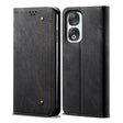 For Honor 90 Pro Denim Texture Flip Leather Phone Case(Black) - Honor Cases by PMC TechLife | Online Shopping South Africa | PMC TechLife | Buy Now Pay Later Mobicred