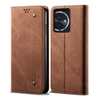 For Honor 100 Denim Texture Flip Leather Phone Case(Brown) - Honor Cases by PMC TechLife | Online Shopping South Africa | PMC TechLife | Buy Now Pay Later Mobicred