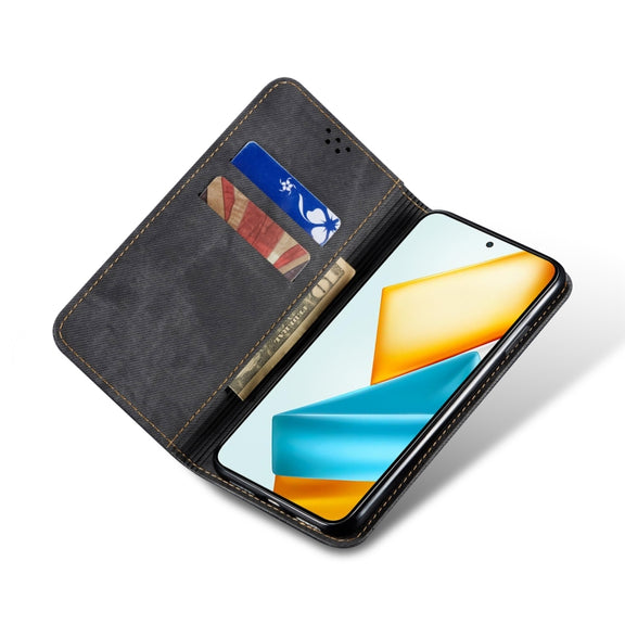 For Honor 90 GT Denim Texture Flip Leather Phone Case(Black)