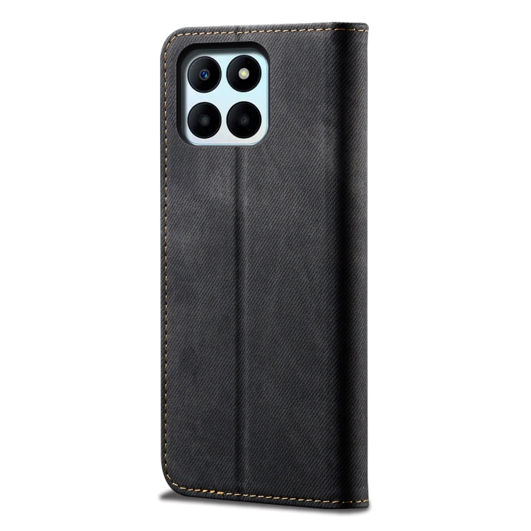 For Honor X8b 4G Global Denim Texture Flip Leather Phone Case(Black)