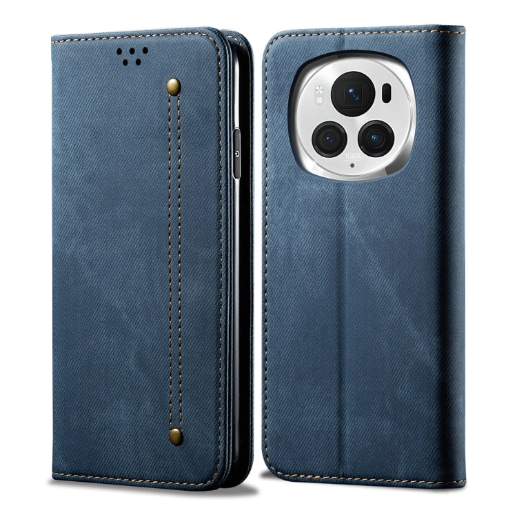 For Honor Magic6 Pro Denim Texture Flip Leather Phone Case(Blue) - Honor Cases by PMC TechLife | Online Shopping South Africa | PMC TechLife | Buy Now Pay Later Mobicred