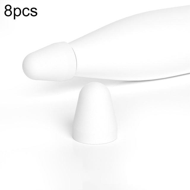 For Xiaomi Stylus Pen 2 8pcs / Set Silicone Wear-resistant Stylus Nib Cover(White)