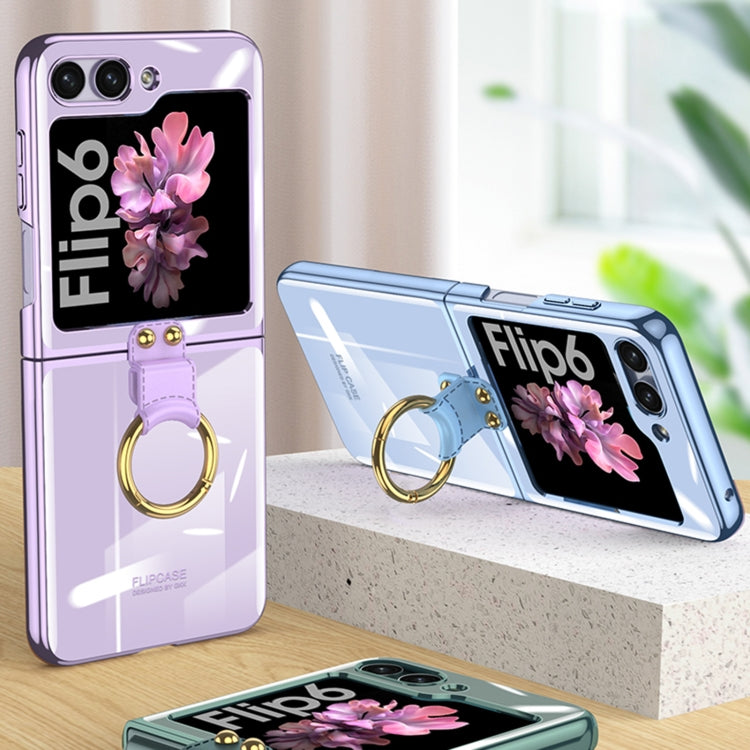 For Samsung Galaxy Z Flip6 / Flip7 FE GKK Electroplating Phone Case with Ring(Blue)