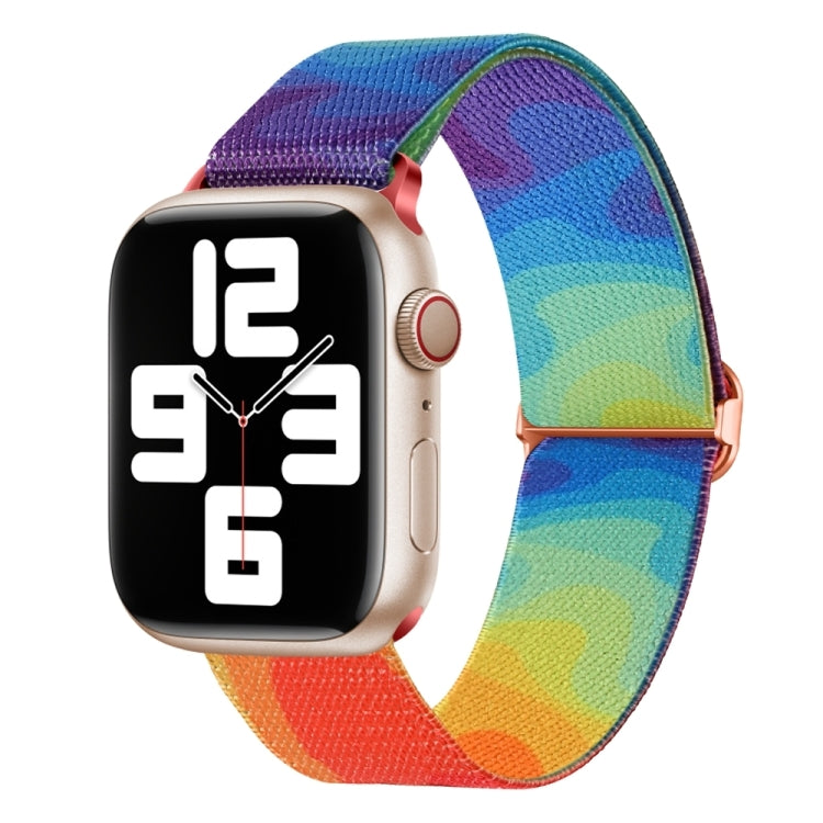 For Apple Watch 9 45mm Painted Pattern Nylon Replacement Watch Band(Liquid Colorful) - Watch Bands by PMc TechLife | Online Shopping South Africa | PMc TechLife | Buy Now Pay Later Mobicred
