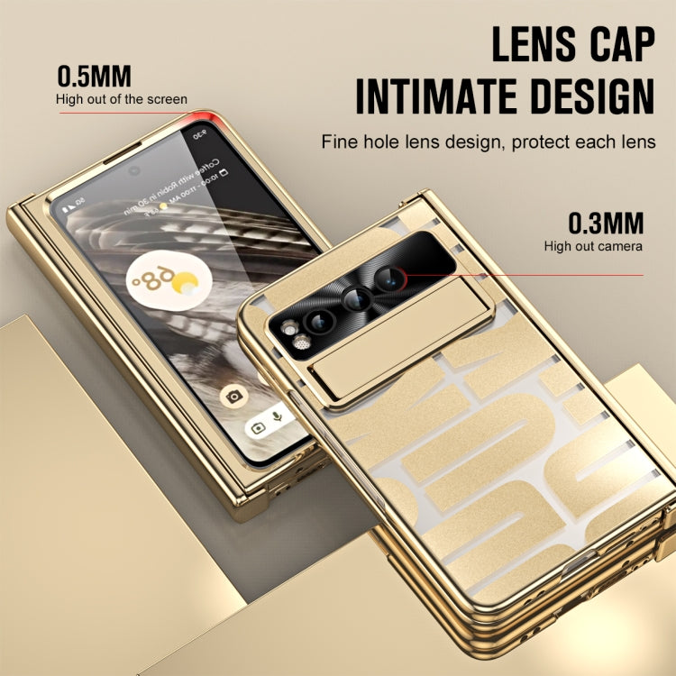 For Google Pixel Fold Integrated Electroplating Folding Phone Case(Gold)