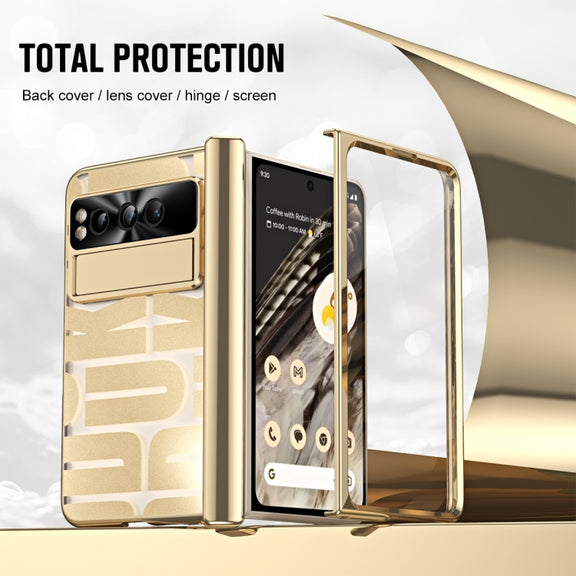 For Google Pixel Fold Integrated Electroplating Folding Phone Case(Gold)
