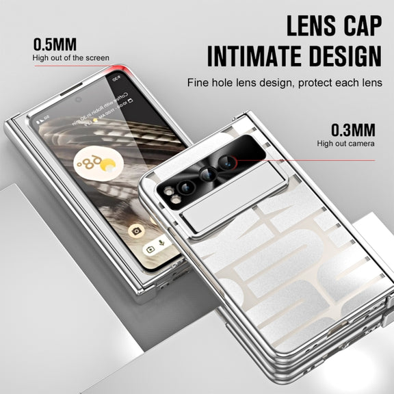 For Google Pixel Fold Integrated Electroplating Folding Phone Case(Silver)