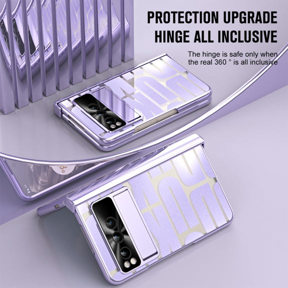For Google Pixel Fold Integrated Electroplating Folding Phone Case(Purple)