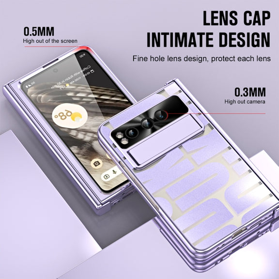 For Google Pixel Fold Integrated Electroplating Folding Phone Case(Purple)
