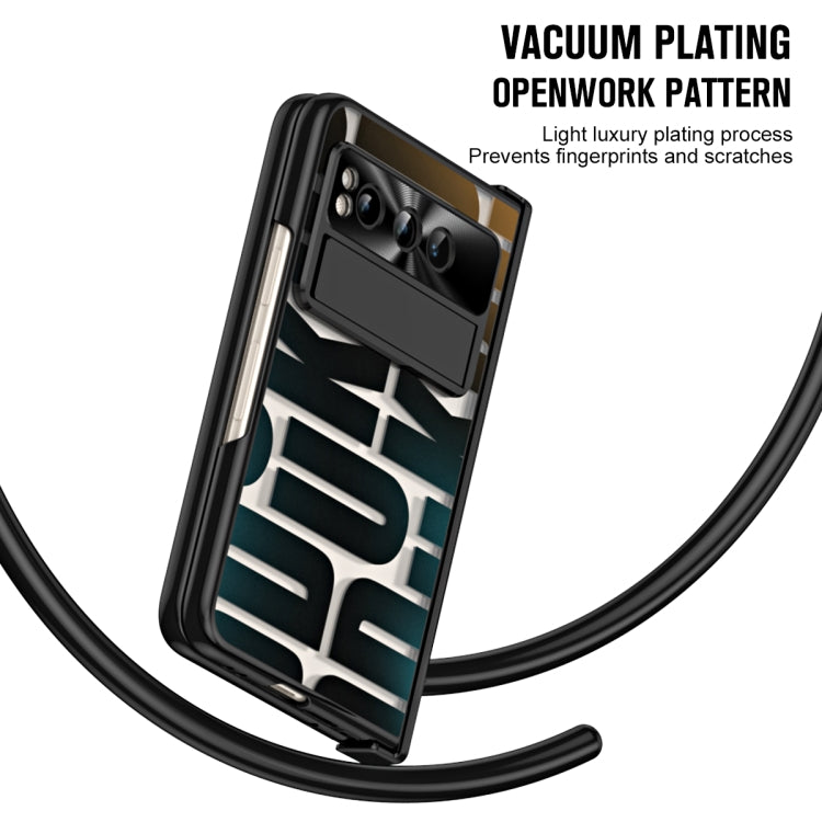 For Google Pixel Fold Integrated Electroplating Folding Phone Case with Hinge(Black)