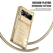 For Google Pixel Fold Integrated Electroplating Folding Phone Case with Hinge(Gold)