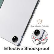 For vivo Pad2 12.1inch 3-folding Transparent TPU Smart Leather Tablet Case with Pen Slot(Green)