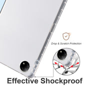 For vivo Pad2 12.1inch 3-folding Transparent TPU Smart Leather Tablet Case with Pen Slot(Ice Blue)
