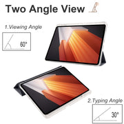 For vivo Pad2 12.1inch 3-folding Transparent TPU Smart Leather Tablet Case with Pen Slot(Black)